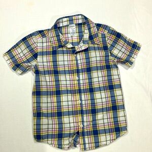 Carters Boys Plaid short sleeve button down 5T Easter